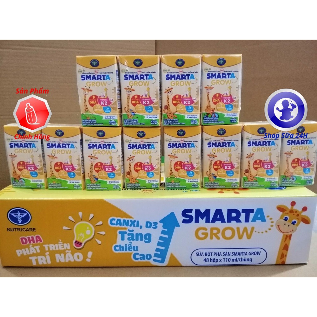 Combo 3 Vỉ Sữa Bột Pha Sẵn SMARTA GROW Loại 110ml