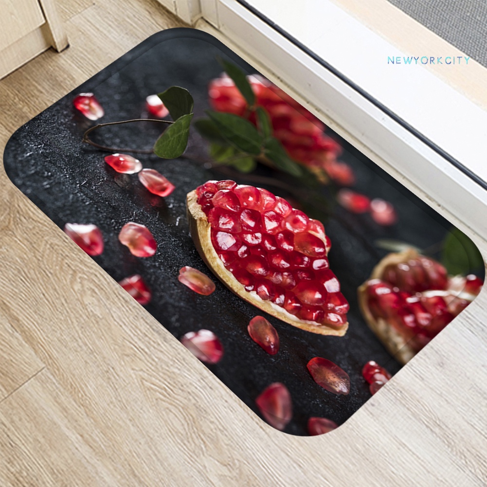 Thảm Chùi Chân Chống Trượt Họa Tiết Trái Cây Tươi Mới Trang Trí Nhà Cửa