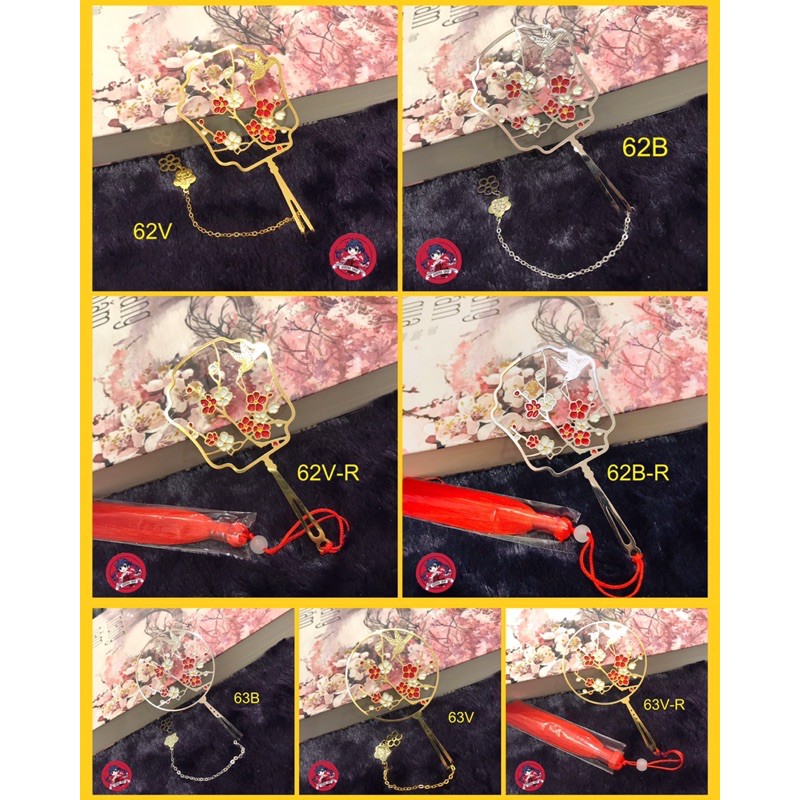 Bookmark Kim Loại - Quạt cổ trang cho BJD