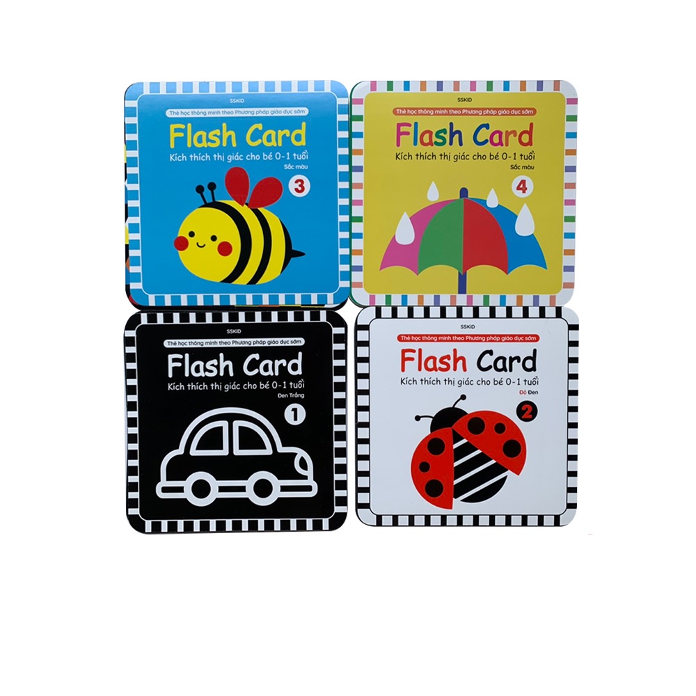 Thẻ Flash card kích thích thị giác cho bé từ 0-1 tuổi theo phương pháp giáo dục sớm