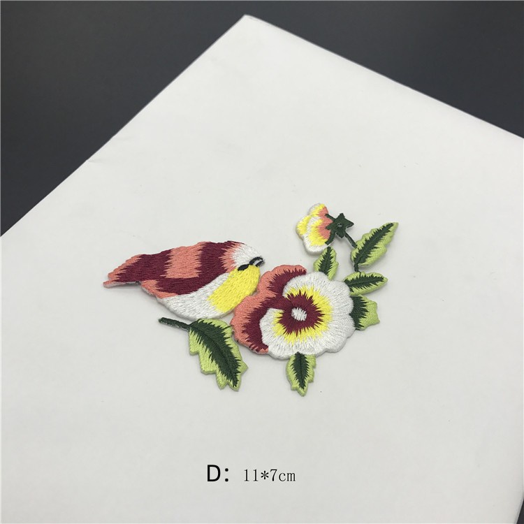 Miếng Dán Ủi Quần Áo Thêu Hình Chim Trang Trí Nhà Cửa DIY Mới