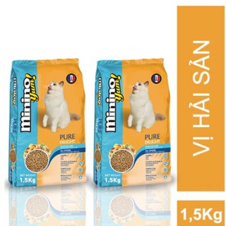 Combo 2 gói thức ăn cho mèo Minino Yum 1,5kg/gói