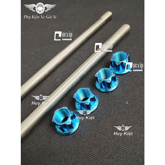 Cốt Trục Bánh Xe Trước Và Sau Kèm Tán Titan Thật GR5 Cho Exciter 2011-14, Dream, Wave, Win, Win X, Sonic, Sirius RC 4192