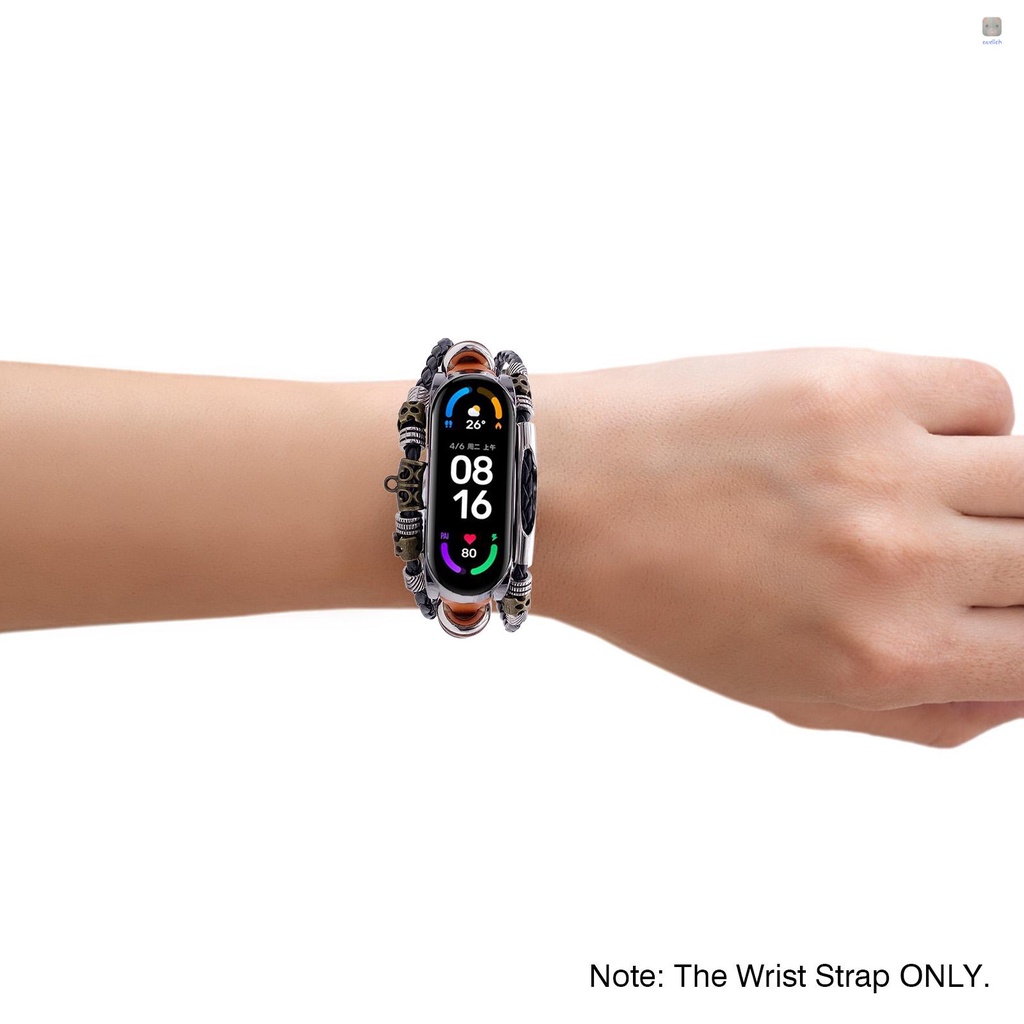 XIAOMI Dây Đeo Tay Thay Thế Chất Liệu Da Phong Cách Retro Cho Mi Band 6/6 NFC