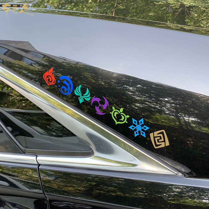 Genshin tác động Bảy yếu tố đang tải Đầu đọc hành lý Máy tính Hình dán trang trí Hình dán xe hơi không thấm nước NKSC