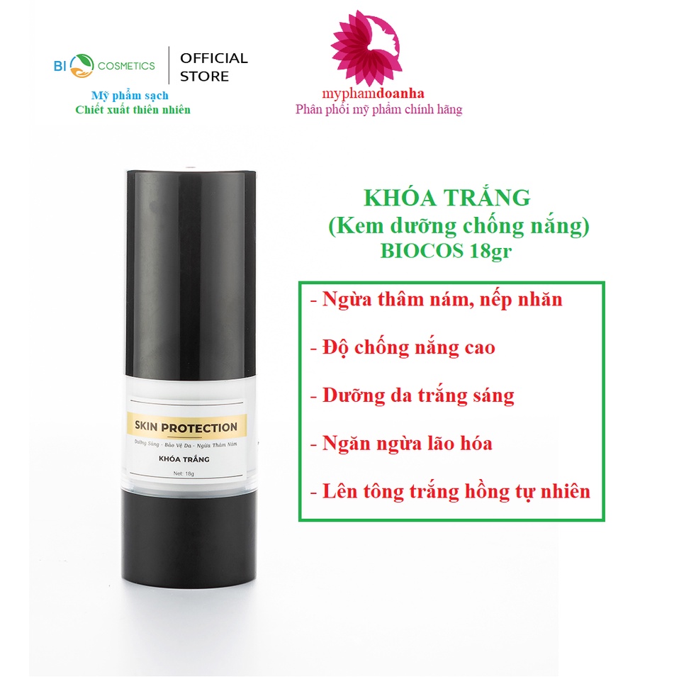 (CHÍNH HÃNG)💖 Khóa Trắng Skin Protection BIOCOS 20g SFP 65 - Bảo Vệ Da và Dưỡng Da Chuyên Sâu