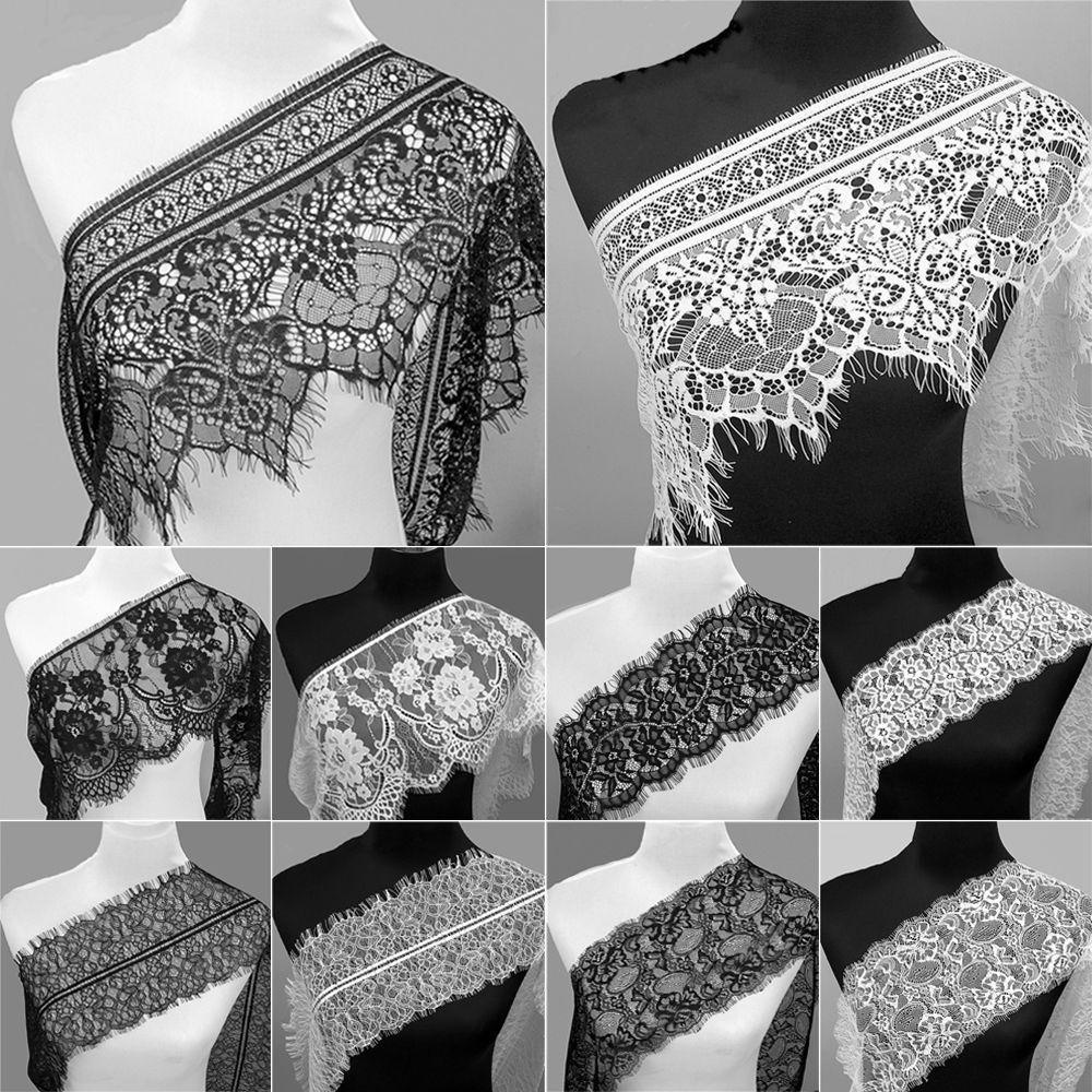 Cuộn Dây Ren Trang Trí Mi Dài 3 Yards Màu Trắng Đen Cổ Điển