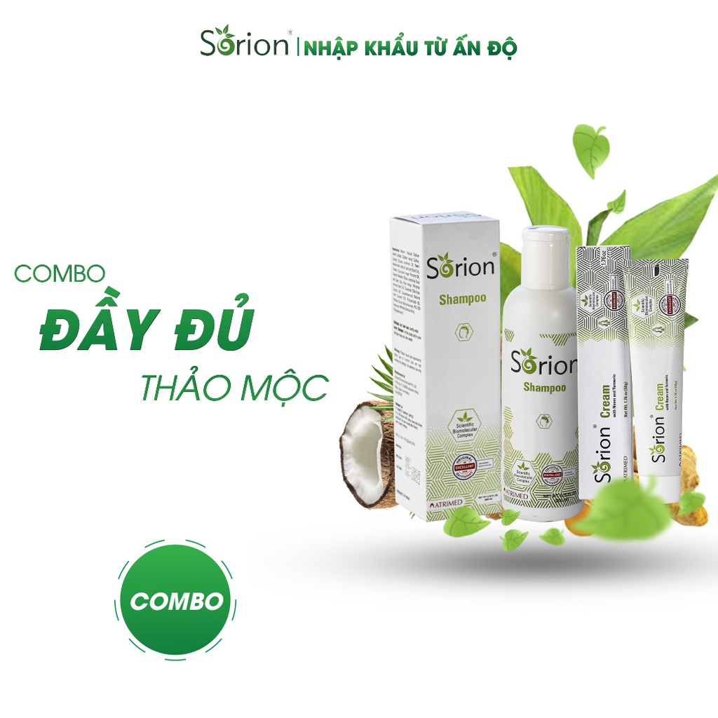 Combo Sorion FULL - Phục hồi Vảy nến, Viêm da cơ địa, Chàm da, Da tiết bã, Nấm da, Hắc lào, Á sừng, Chàm sữa, Dưỡng ẩm