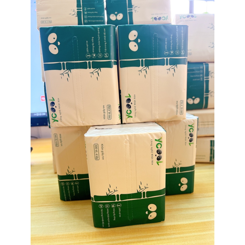 [Quà tặng 1 gói khăn giấy ] Combo 2 thùng 60 gói khăn ăn YCOOL siêu mềm mịn, không chất tẩy an toàn cho mọi người