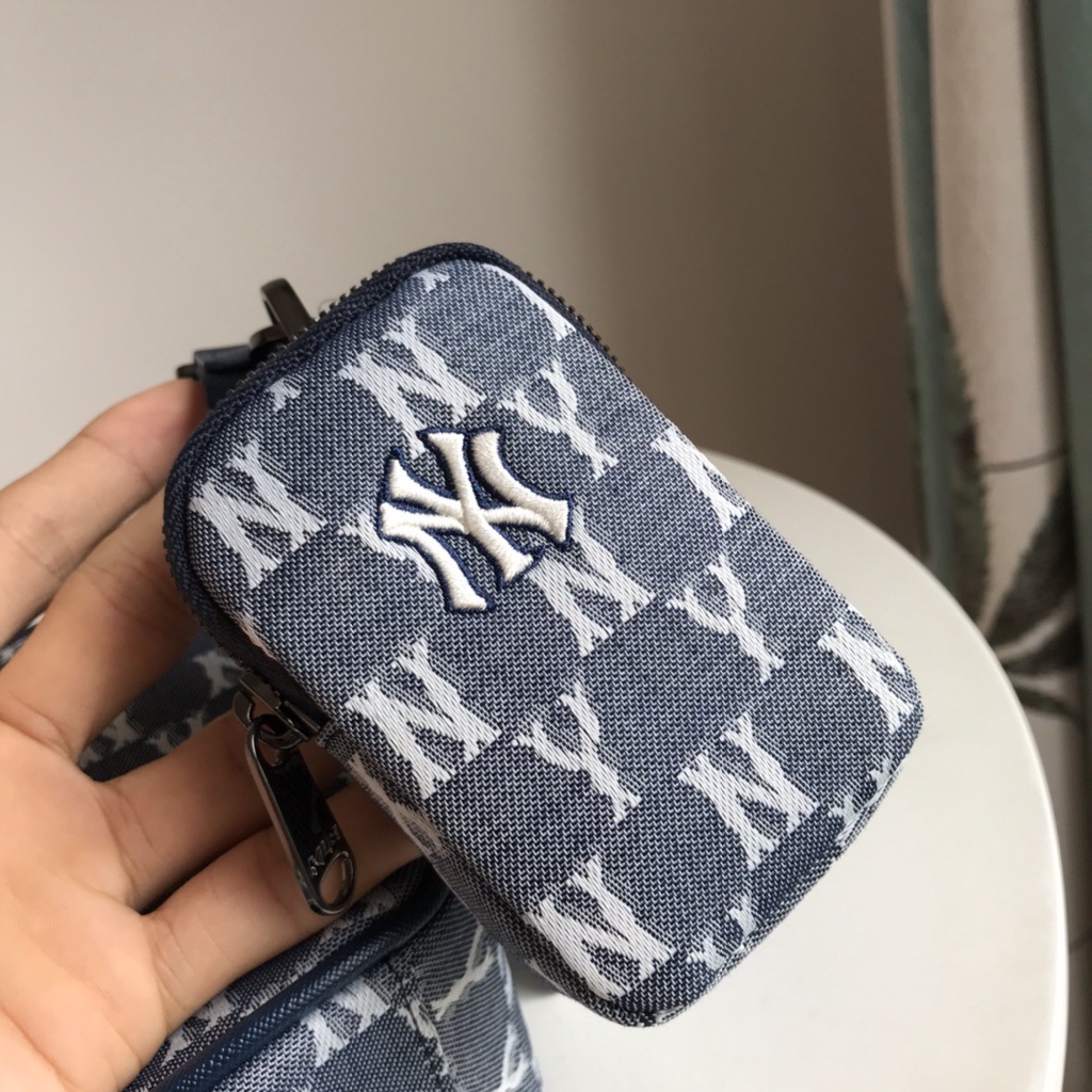 ✅ [ FELIX CHUẨN 1:1]  Túi đeo chéo NY MLB Monogram Jacquard Cross Bag NewYork Yankees Blue 32BGDC111-50N | BÁN GIÁ GỐC