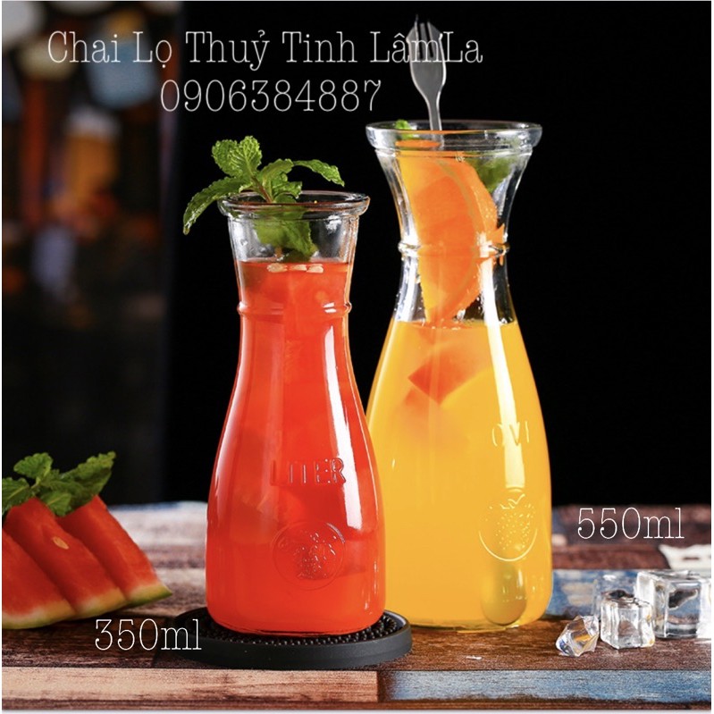 Bình Lọ Thuỷ Tinh Eo Love To Drink 350ML 550ML | Đựng Sinh Tố , Nước ép , Soda , Cắm Bông