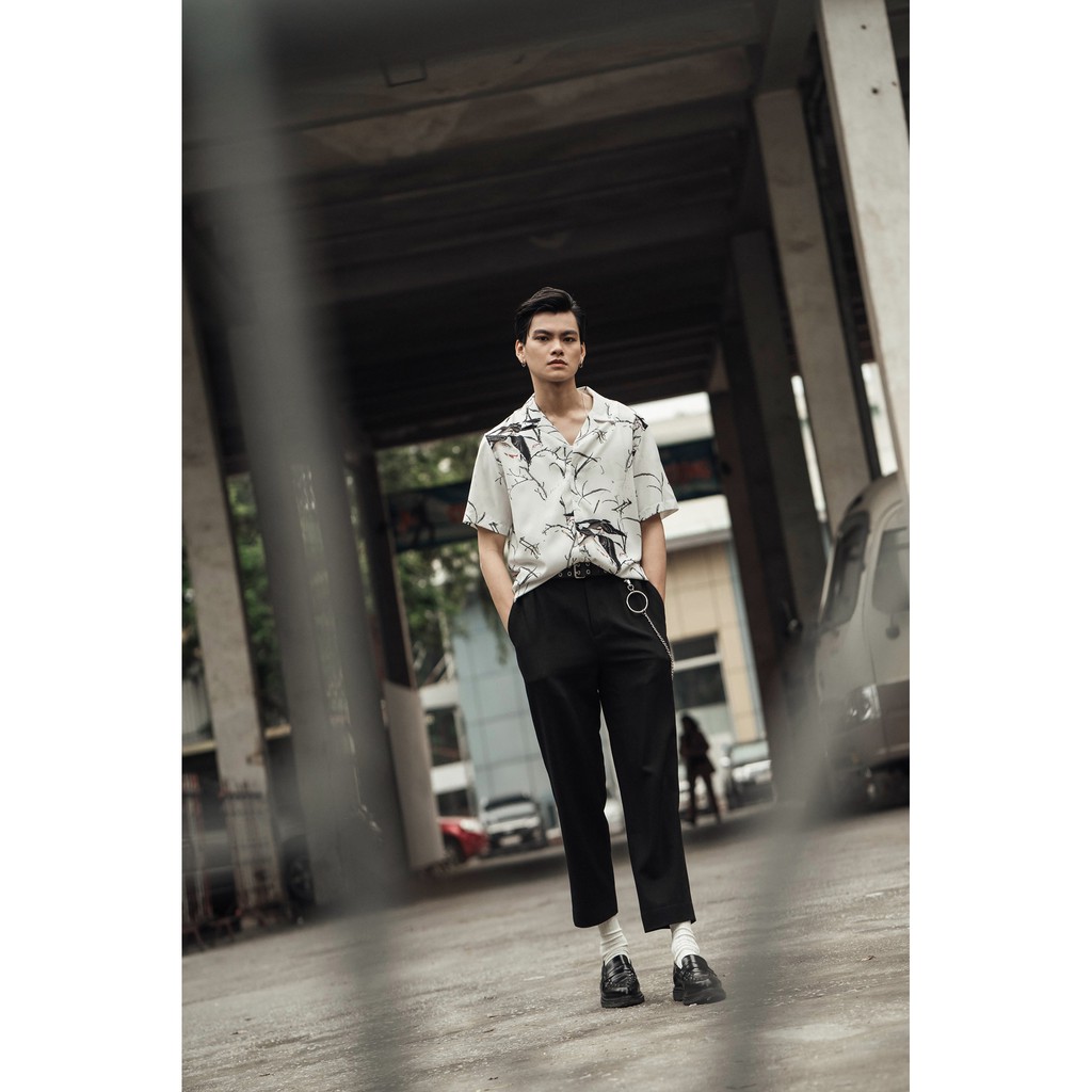Áo Sơ Mi Ngắn Tay Nam Họa Tiết HIGHWAY MENSWEAR Crane Cuban Shirt | BigBuy360 - bigbuy360.vn