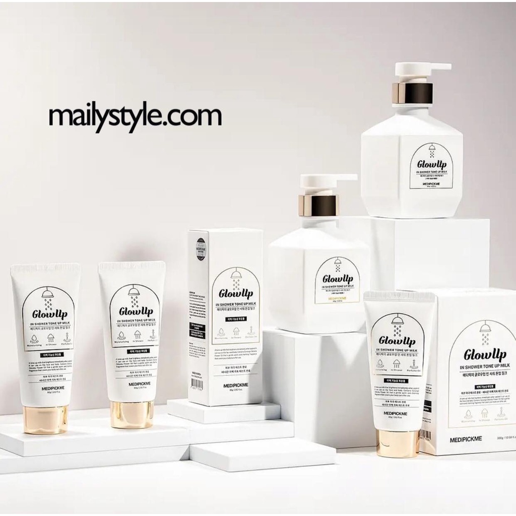 E92_Sữa Tắm Truyền Trắng Glowup In Shower Tone Up Milk Medipckme 80g