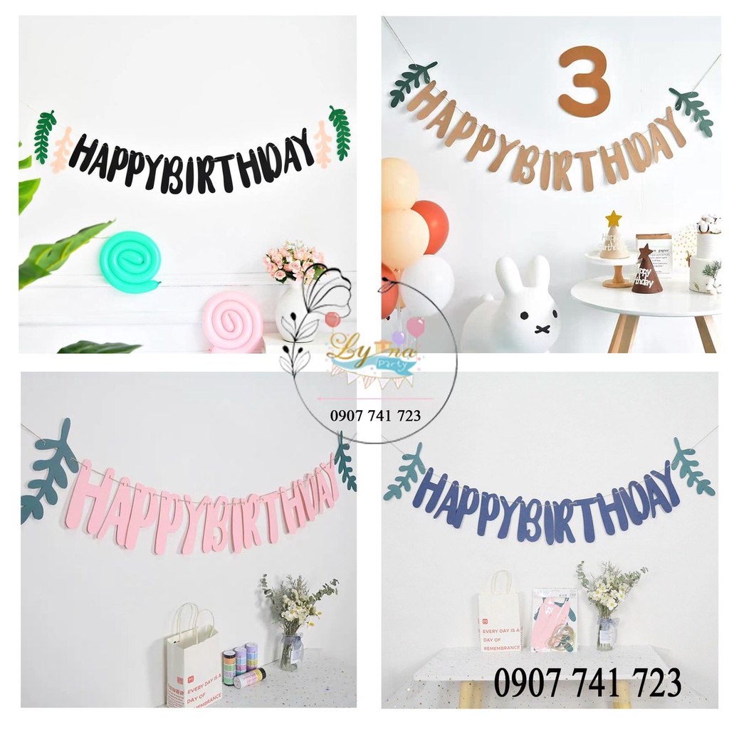 Set trang trí sinh nhật Dây Chữ HPBD kiểu mới - (Kèm Fairy Led 3m)