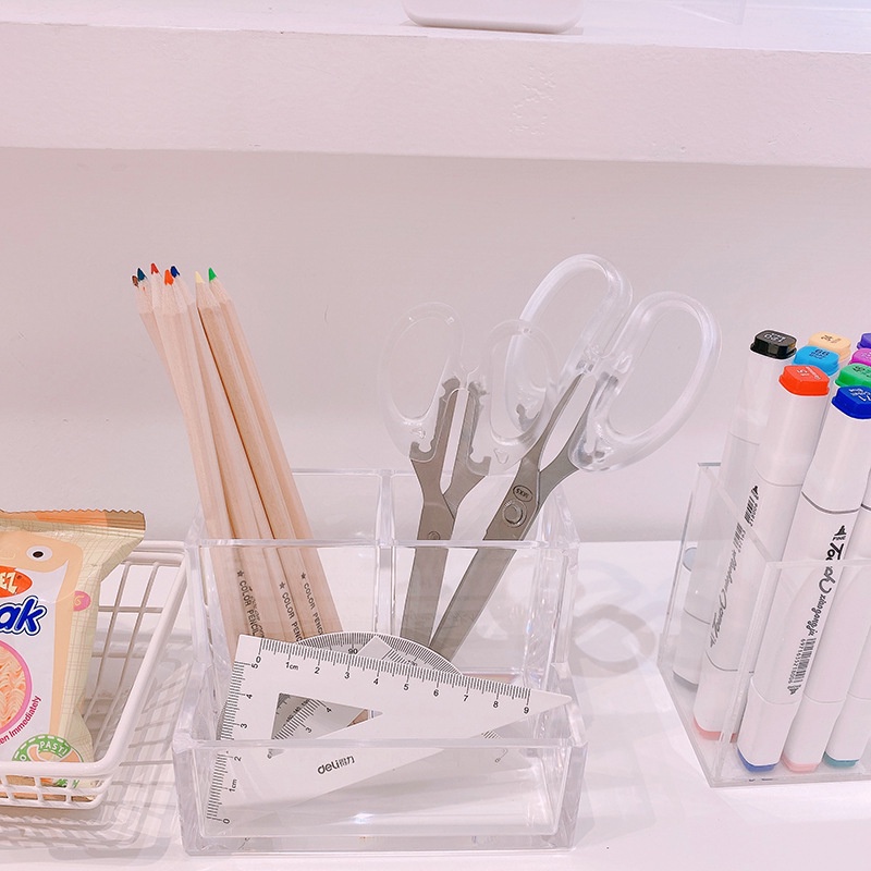 Kéo cắt giấy trong suốt thời trang tiện lợi cho học sinh/văn phòng làm sổ lưu niệm