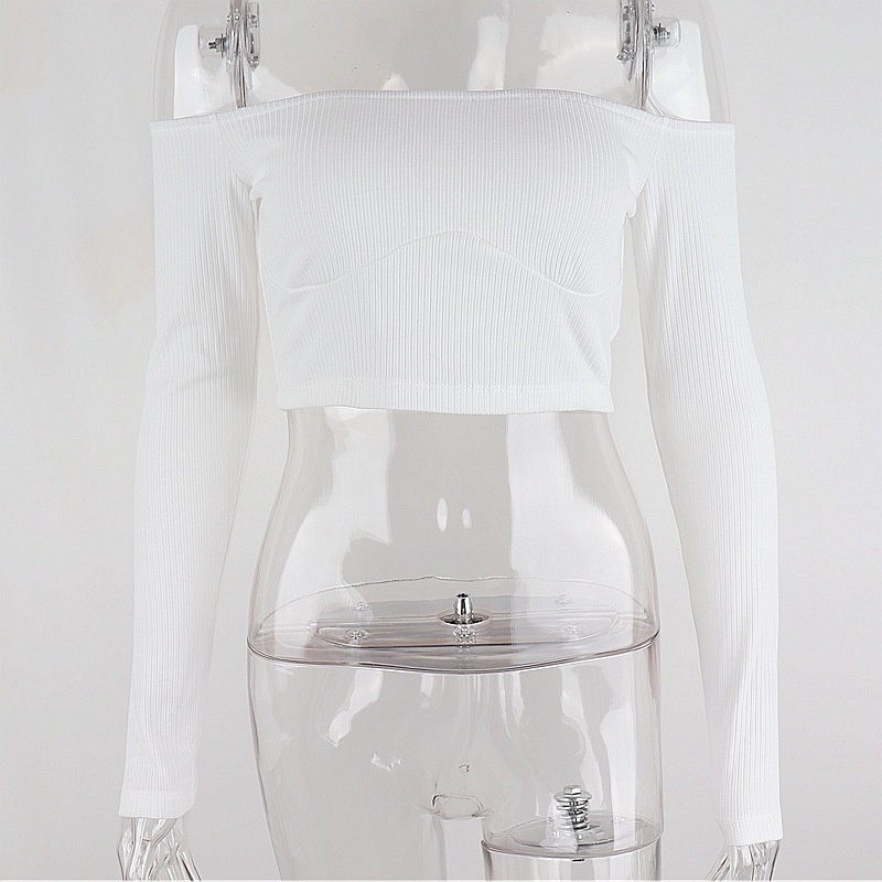 DUNEA Áo thun tay dài trễ vai thiết kế quyến rũ dành cho nữ