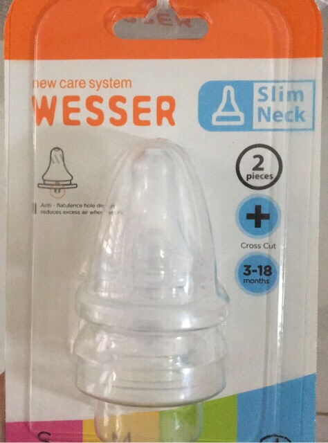 Bình sữa và núm Wesser cổ hẹp 60ml/140ml/250ml