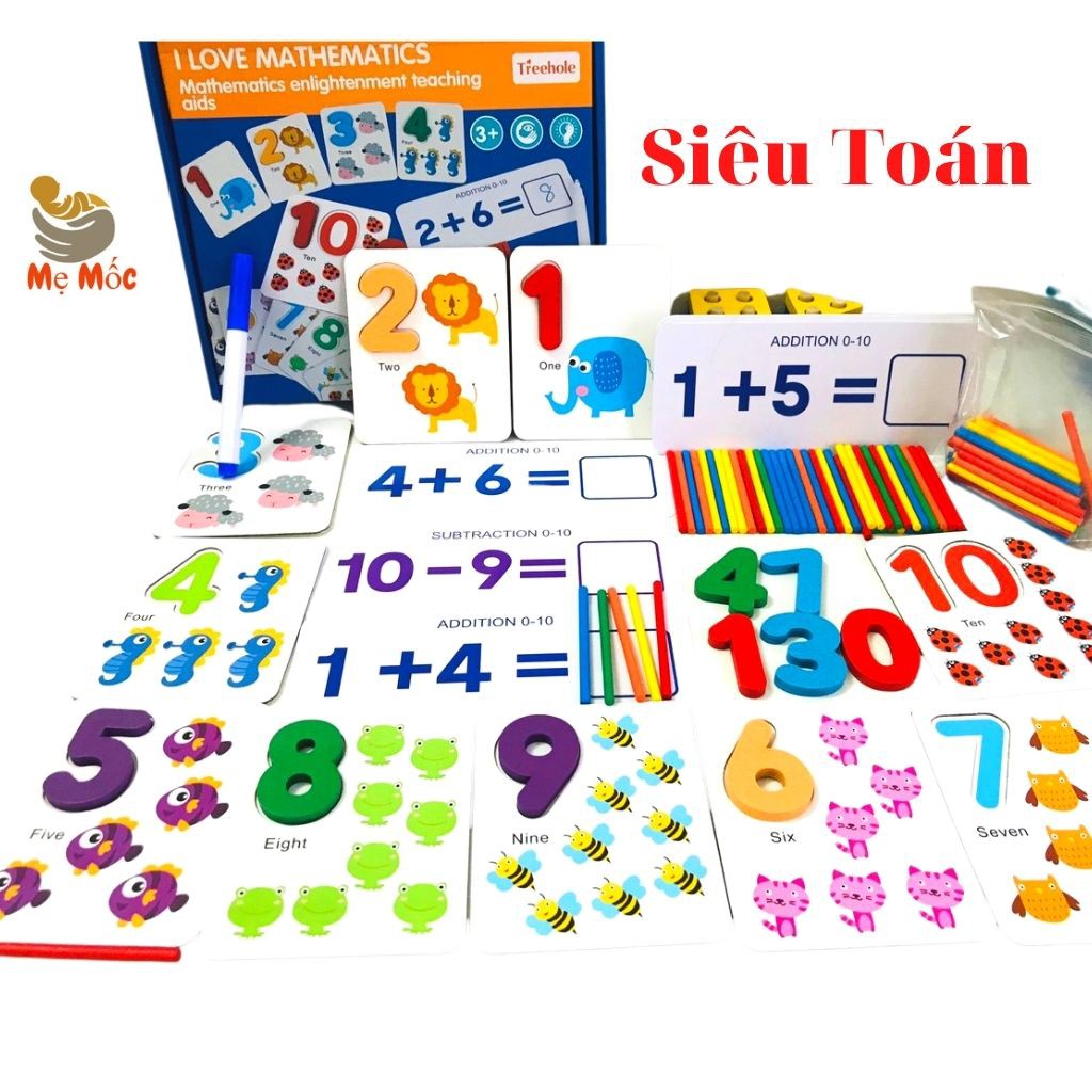 Đồ Chơi Toán Học Montessori-16900Tặng Bút Tự xóa, Giúp Bé Thông Minh[Shop Mẹ Mốc]