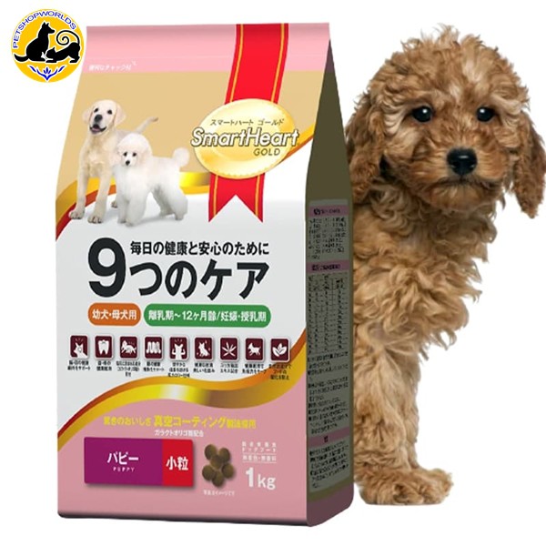 Thức Ăn Cho Chó Con Và Chó Mẹ Mang Thai Smartheart Gold Puppy Gói 1kg