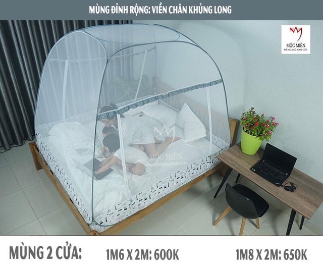 Màn chụp , mùng chụp cao cấp Mộc Miên đỉnh rộng - 2 cửa (Hà Nội)