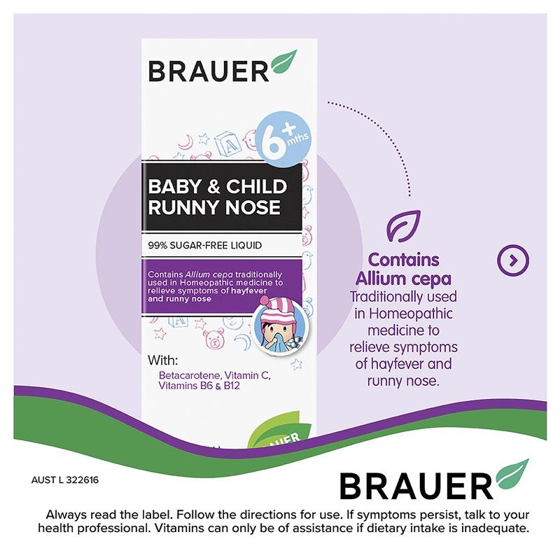 Brauer Baby &amp; Child Runny Nose giảm sổ mũi 100ml cho bé 6M+