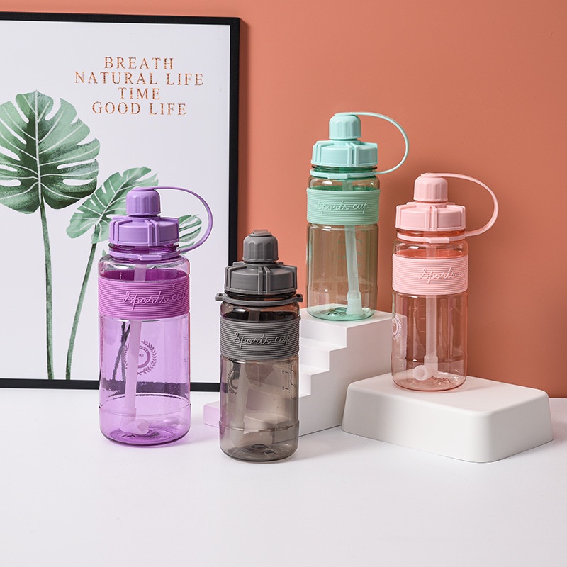 Bình Đựng Nước Sports Cup Phong Cách Thể Thao Có Ống Hút Và Dây Đeo Tiện Lợi 88322