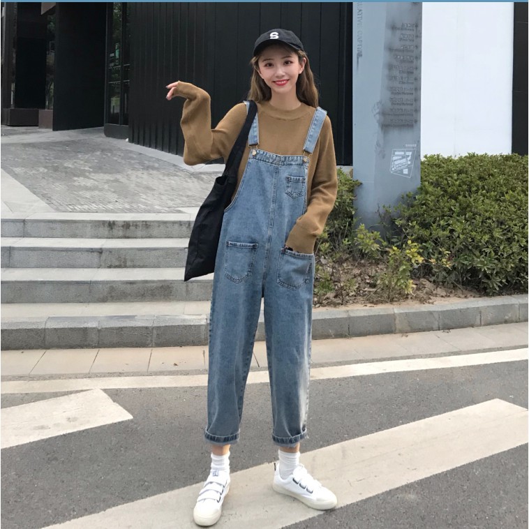 [ ORDER ] quần yếm bò rộng ulzzang order quần jean yếm bò suông dáng hàn quốc KÈM ẢNH THẬT | BigBuy360 - bigbuy360.vn