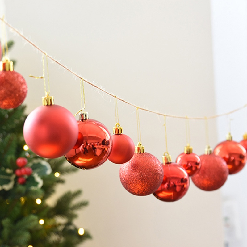 Set 24 Trái Châu Trang Trí Giáng Sinh