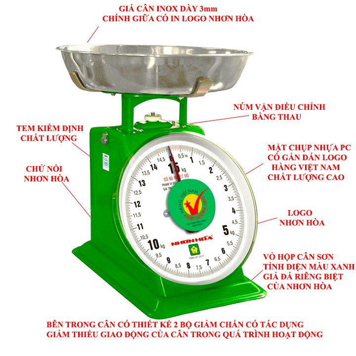 Cân 5kg ,15kg ,30kg Nhơn Hòa Chính Hãng