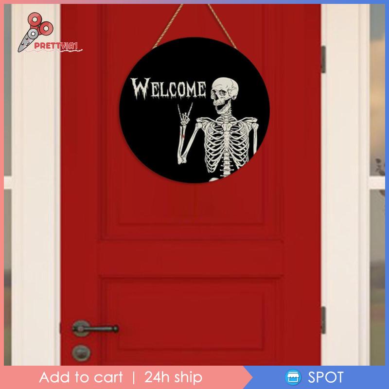 Bảng Gỗ Treo Trang Trí Chủ Đề Halloween Prettyia1