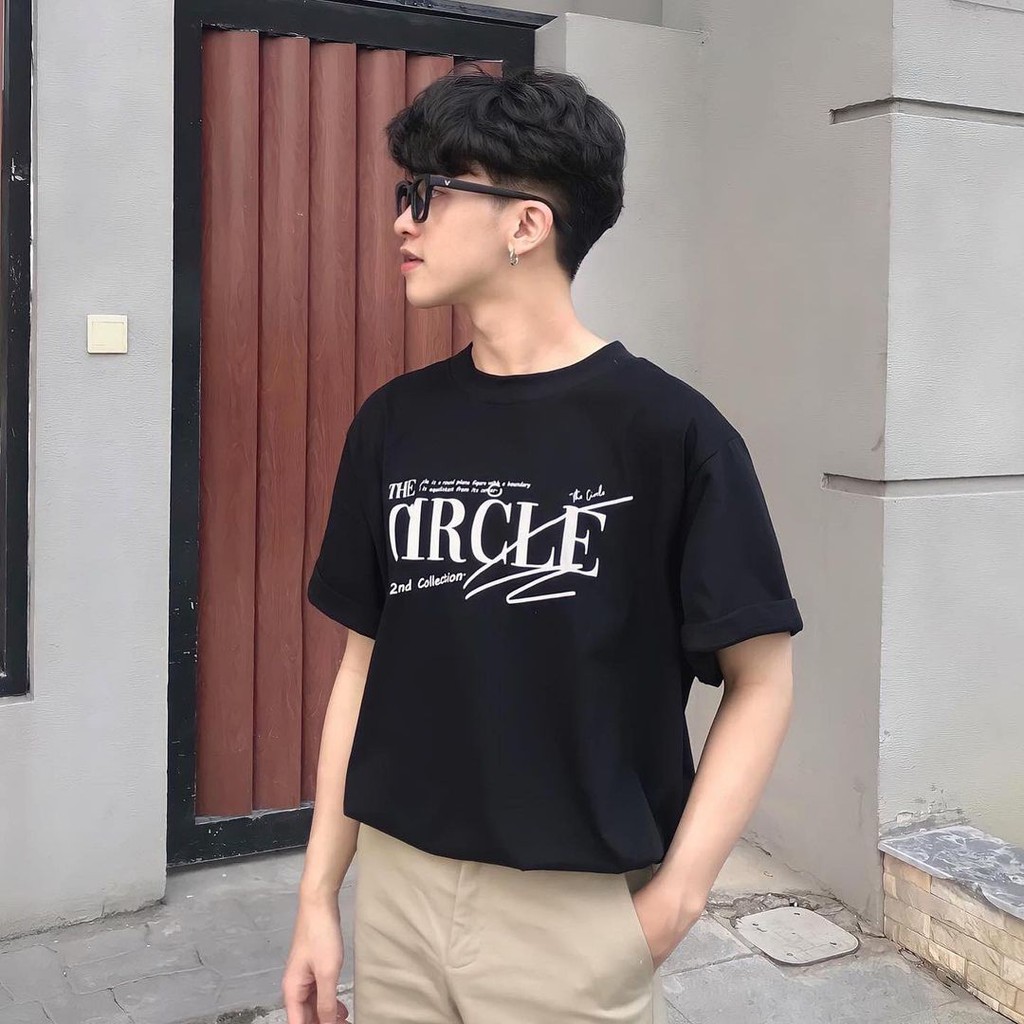 Áo thun nữ kiểu Basic-CIRCLE , áo phông form rộng tay lỡ chất cotton mát cá tính M183
