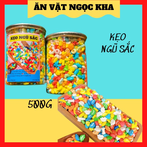 500g Kẹo ngũ sắc trái cây đủ màu