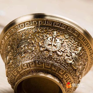 Chén 8 Cát Tường không chân đồng