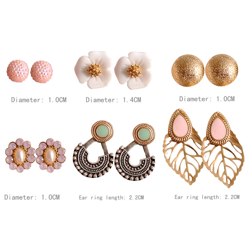 Bộ 6 đôi bông tai phong cách Bohemian độc đáo thời trang cho nữ