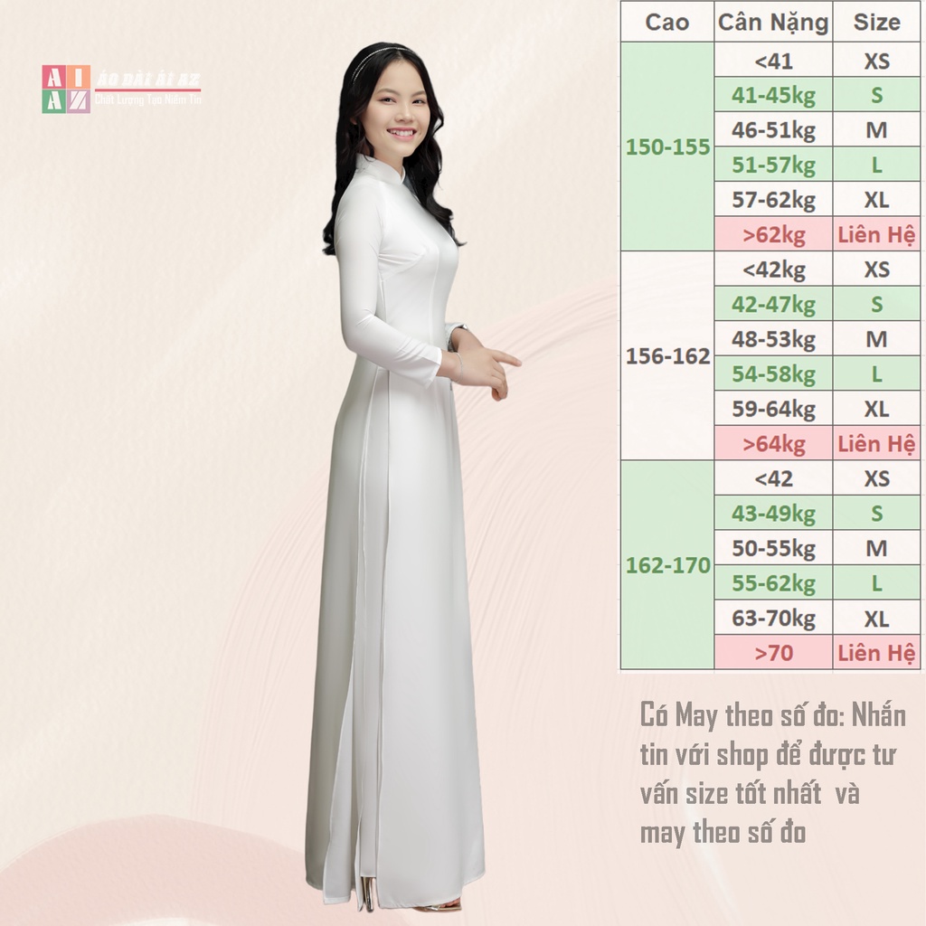 Áo Dài Trắng Học Sinh 4 Tà  HS02
