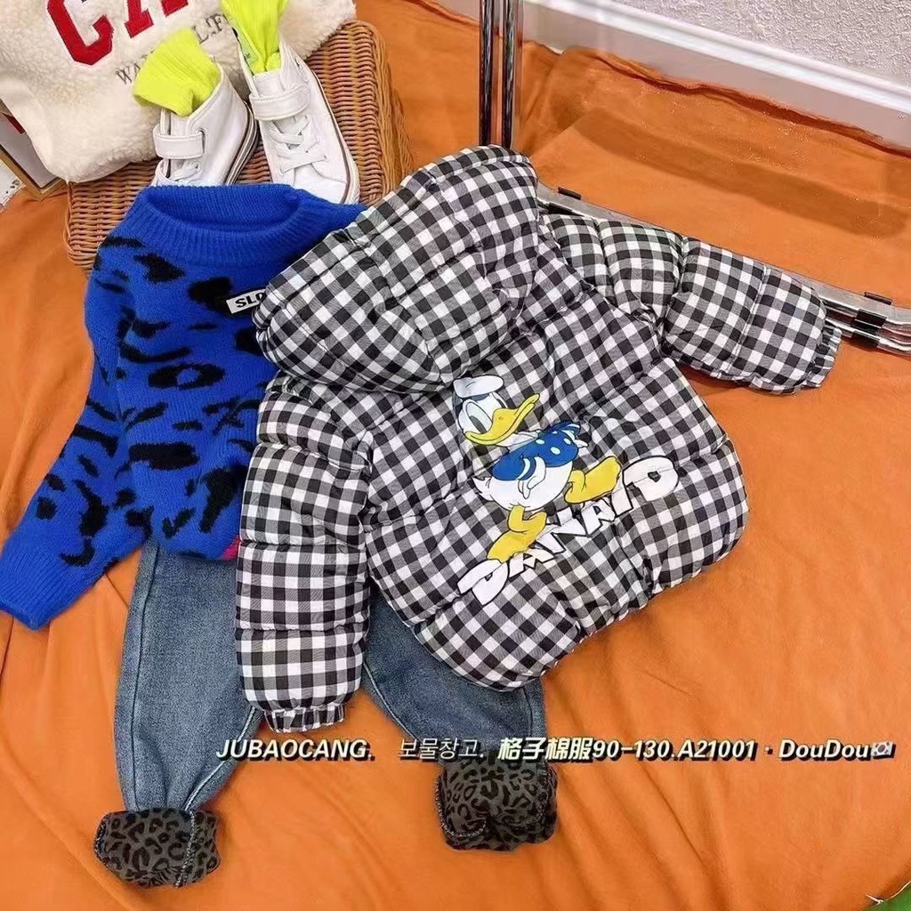 áo phao kẻ caro hình ngộ nghĩnh đáng yêu cho bé