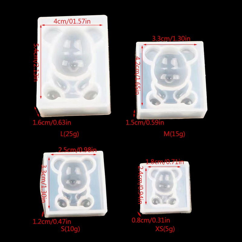 Khuôn Nhựa Epoxy Hình Gấu 3D Dùng Trang Trí Xe Hơi