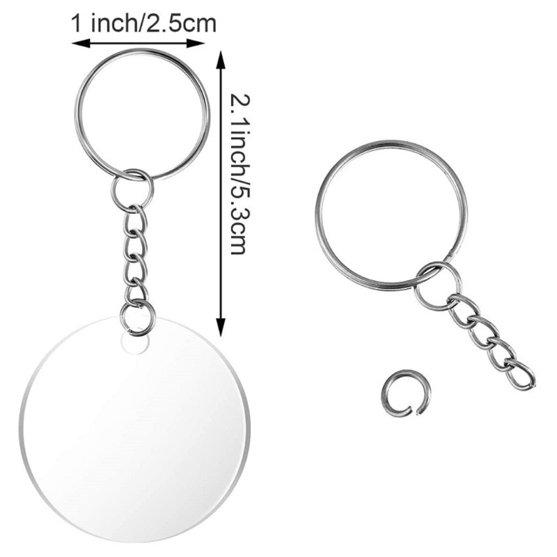 Móc Khóa Acrylic Trong Suốt Hình Tròn Họa Tiết Vẽ Tay Dùng Trang Trí