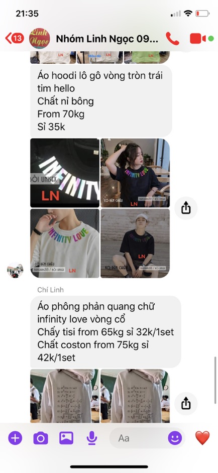 Áo Infynity Love vòng cổ phản quang 7 màu DAN765