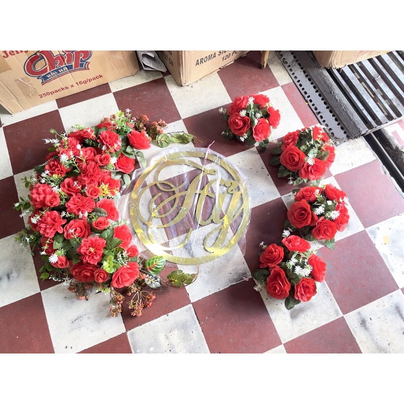 Chữ alu dán xe hoa