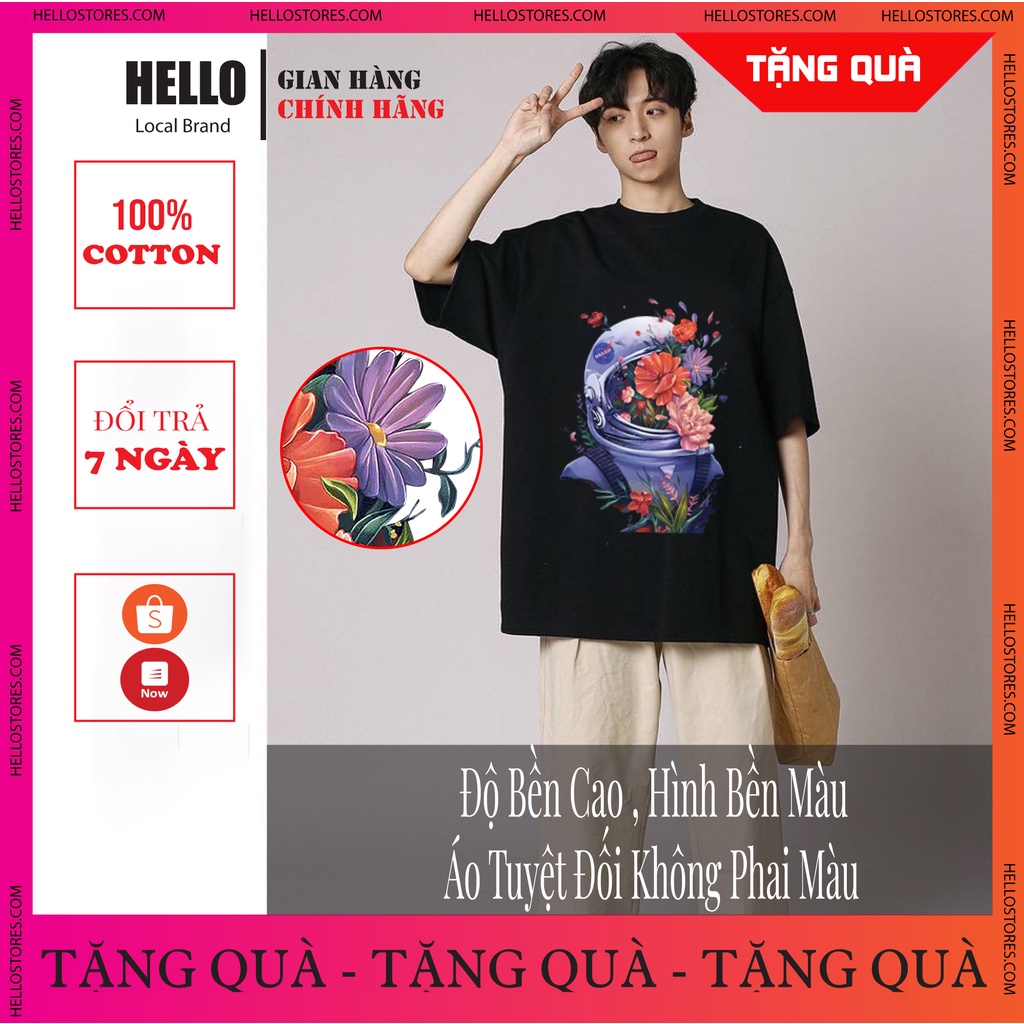 Áo phông tay lỡ form rộng Nam Nữ, áo thun Unisex in hình Hello Nasa_Ap51