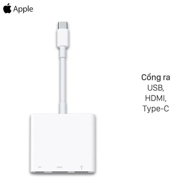 Cáp chuyển đổi Type C sang HDMI/Type C/USB Apple MUF82 Trắng