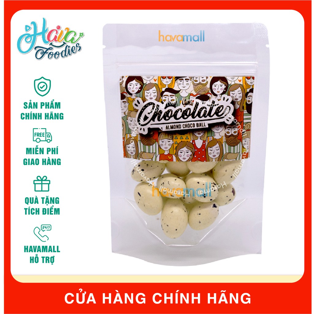 Kẹo Socola Choco Rock Trứng Khủng Long Nhân Hạnh Nhân Havafoodies 100gr