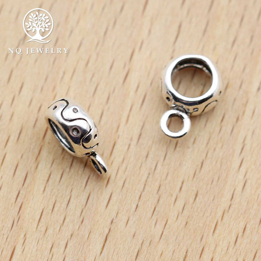 Charm bạc hình mặt trụ tròn treo - NQ Jewelry