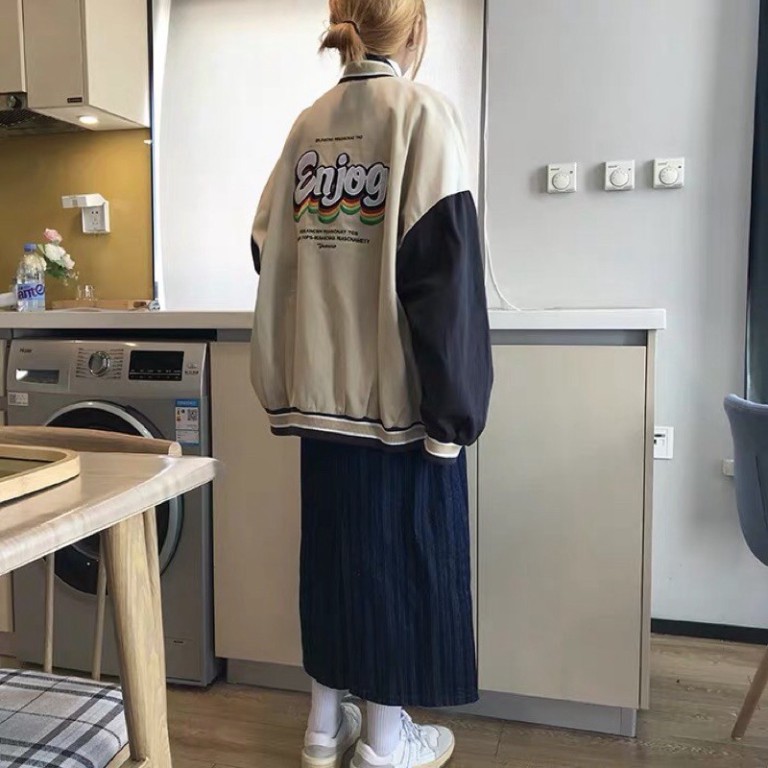 Áo khoác dù bomber unisex bóng chày form rộng Enjoy