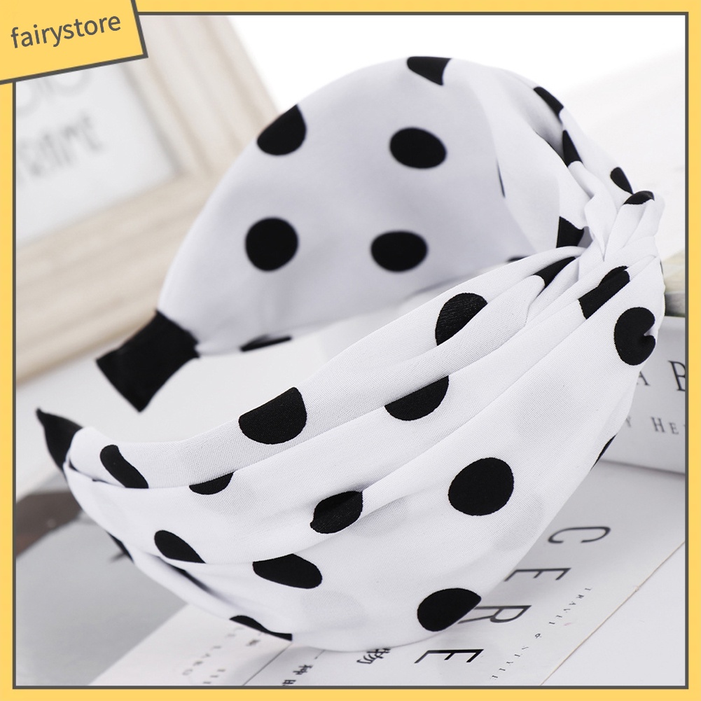 Băng Đô Cài Tóc Hoạ Tiết Chấm Bi Thiết Kế Hợp Thời Trang Cho Nữ