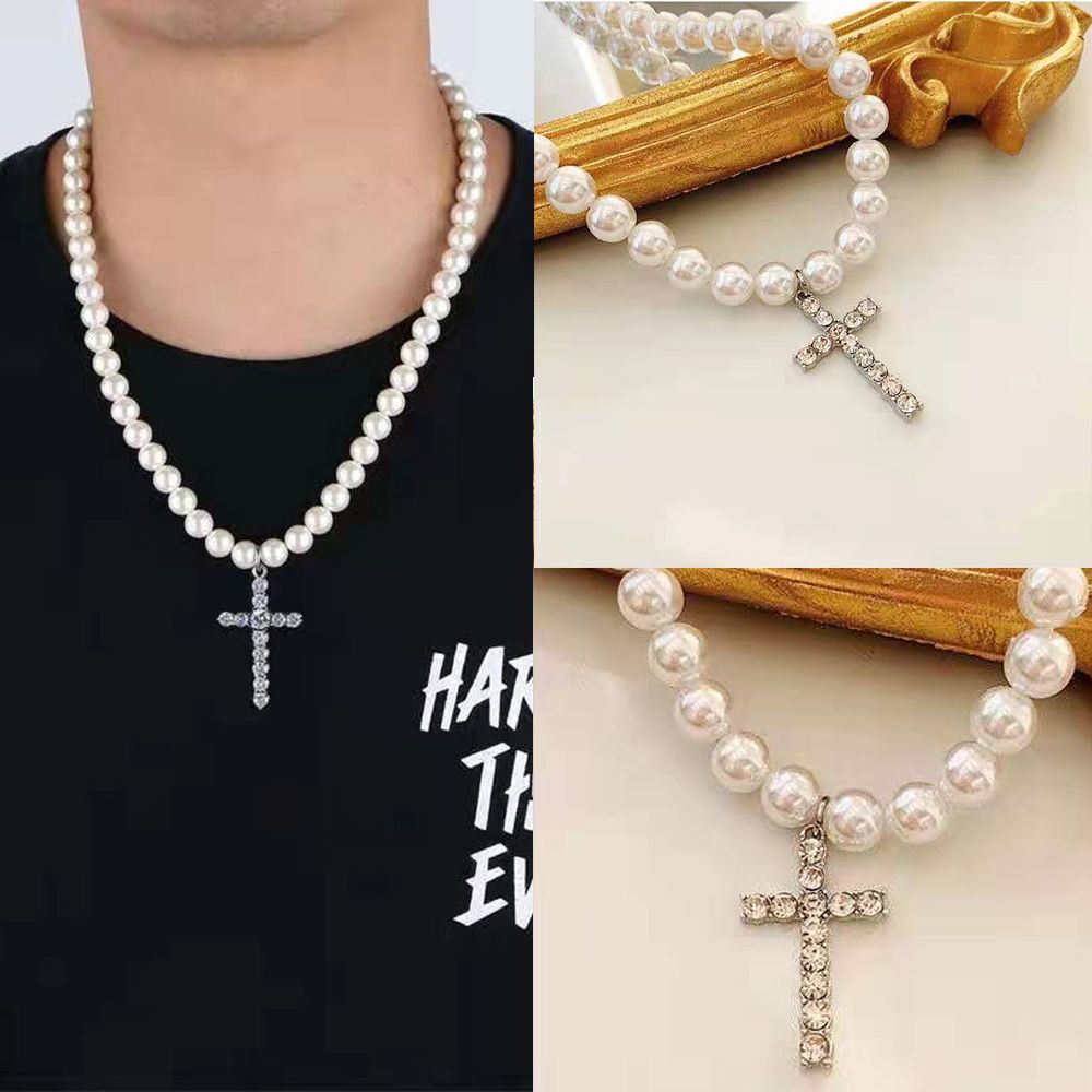 Vòng cổ Choker Đính Ngọc Trai Nhân Tạo Phong Cách Punk Thời Trang Cho Nam Và Nữ