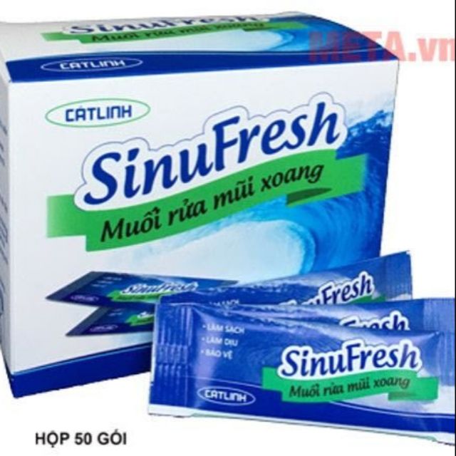 [Rẻ sập sàn] Hộp 50 gói muối rửa mũi xoang cát linh sinufresh