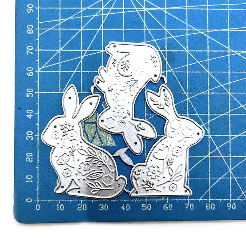 Khuôn Cắt Giấy Kim Loại Hình Thỏ Phục Sinh Xinh Xắn