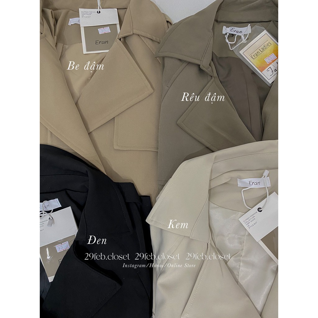 [Quảng Châu loại 1] Áo khoác mangto dáng dài kèm đai phong cách Hàn quốc - 29feb.closet